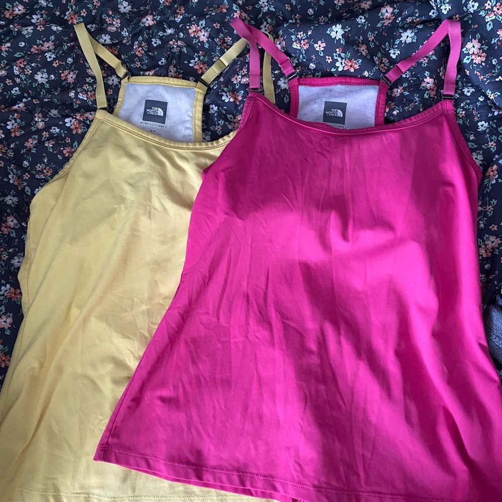 The North Face Pink and Yellow Women's Tops